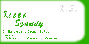 kitti szondy business card